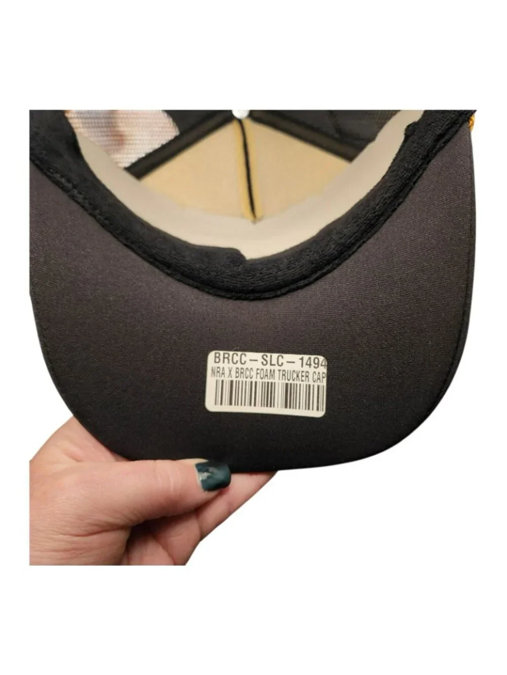 NRA Logo Trucker Hat With Gold Eagle Rope Trim & Embroidered 